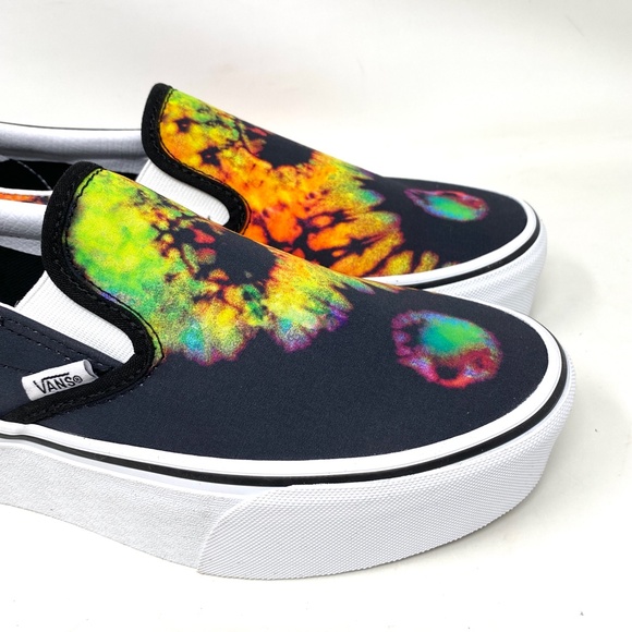 VANS Classic Slip On Stackform Black Multi Women Canvas Size Sneaker VN0A7Q5RBML - Picture 8 of 10